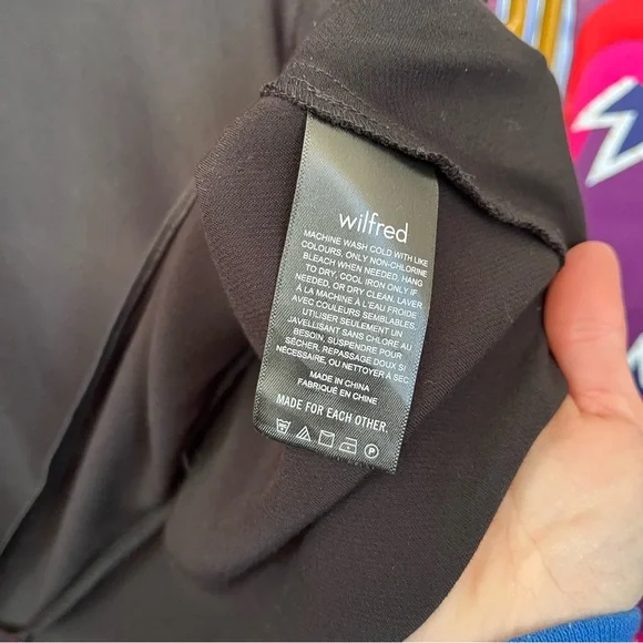 Wilfred Canto Satin Black Slip Dress Bias Cut Midi Drapey Aritzia Viscose 80281 - Picture 12 of 14